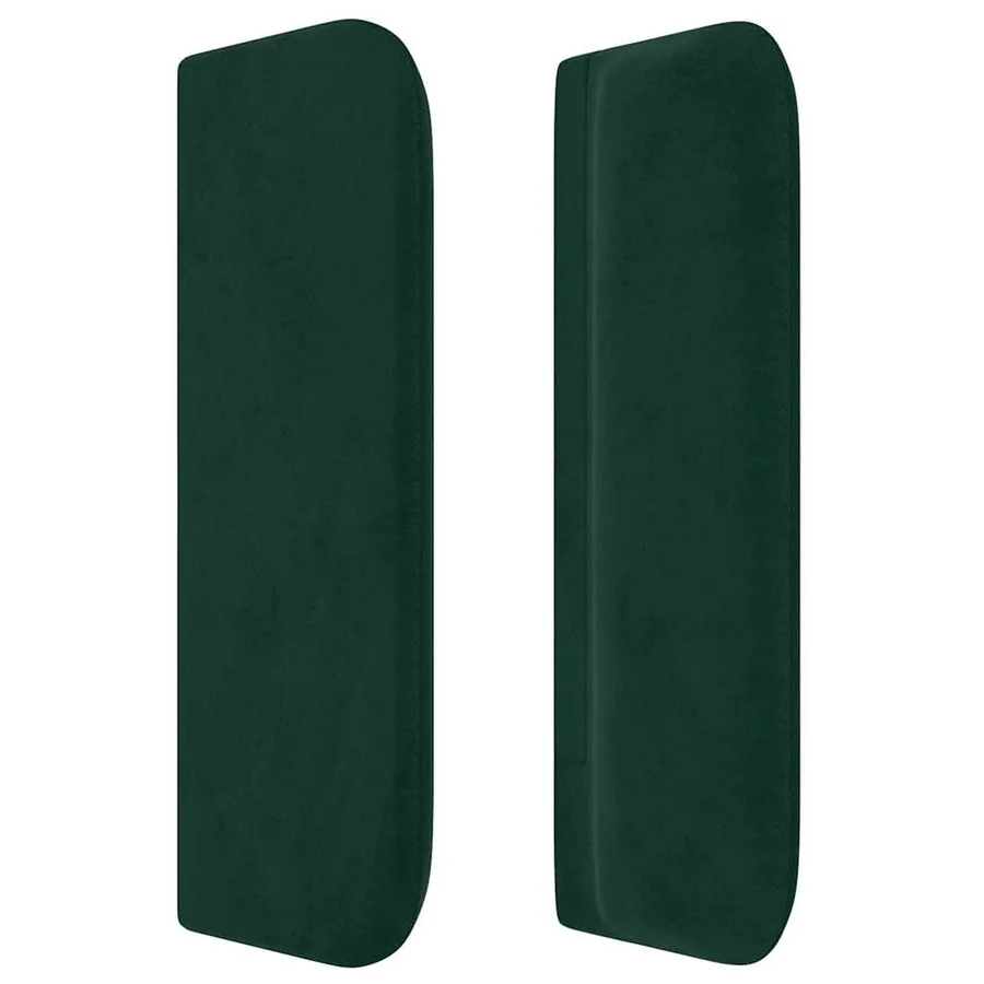 Tête de lit avec oreilles Vert foncé 203x16x78/88 cm Velours - 4