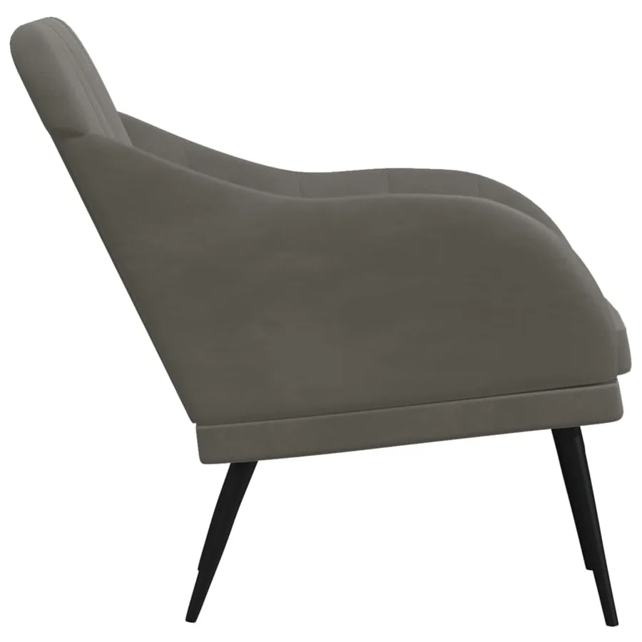 Fauteuil Gris foncé 63x76x80 cm Velours - 4
