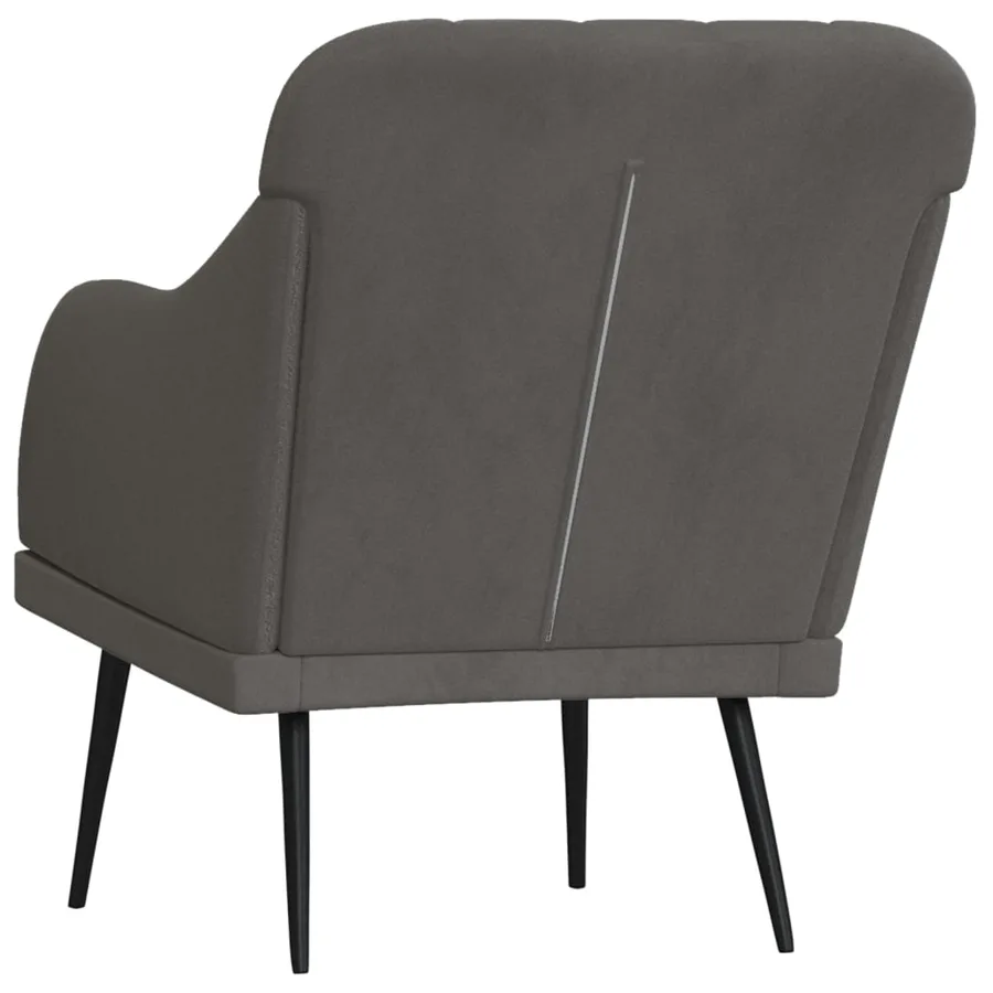 Fauteuil Gris foncé 63x76x80 cm Velours - 5