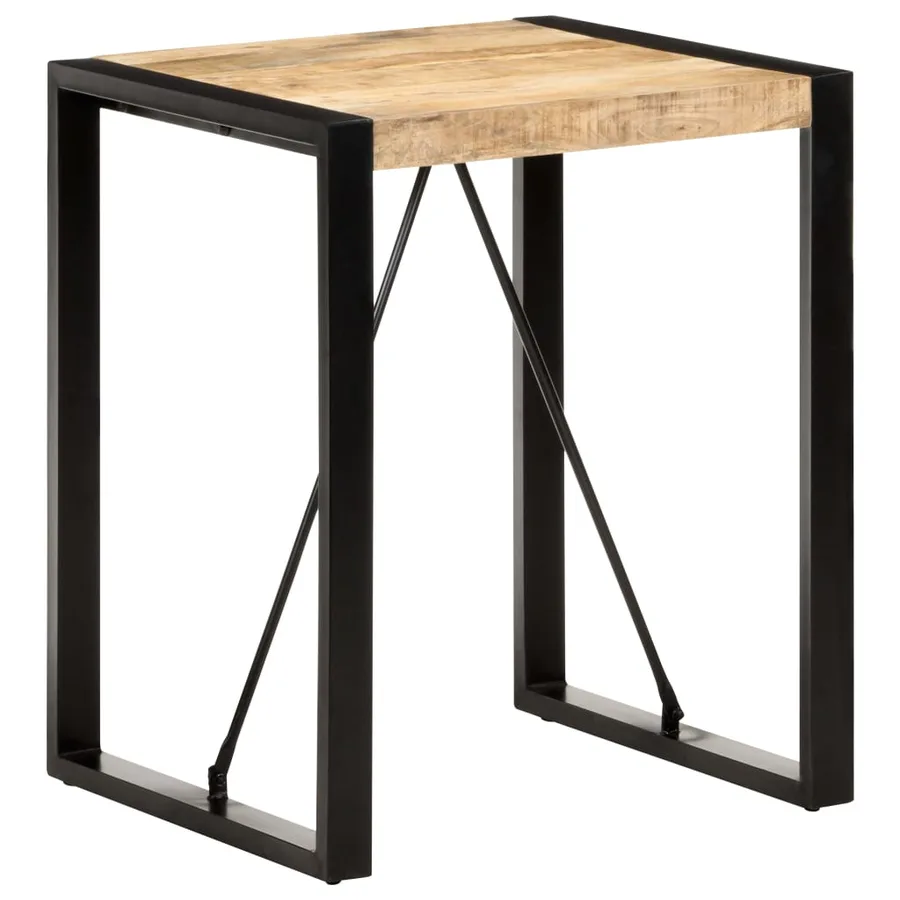 Table à manger 60x60x75 cm Bois de manguier massif brut - 9