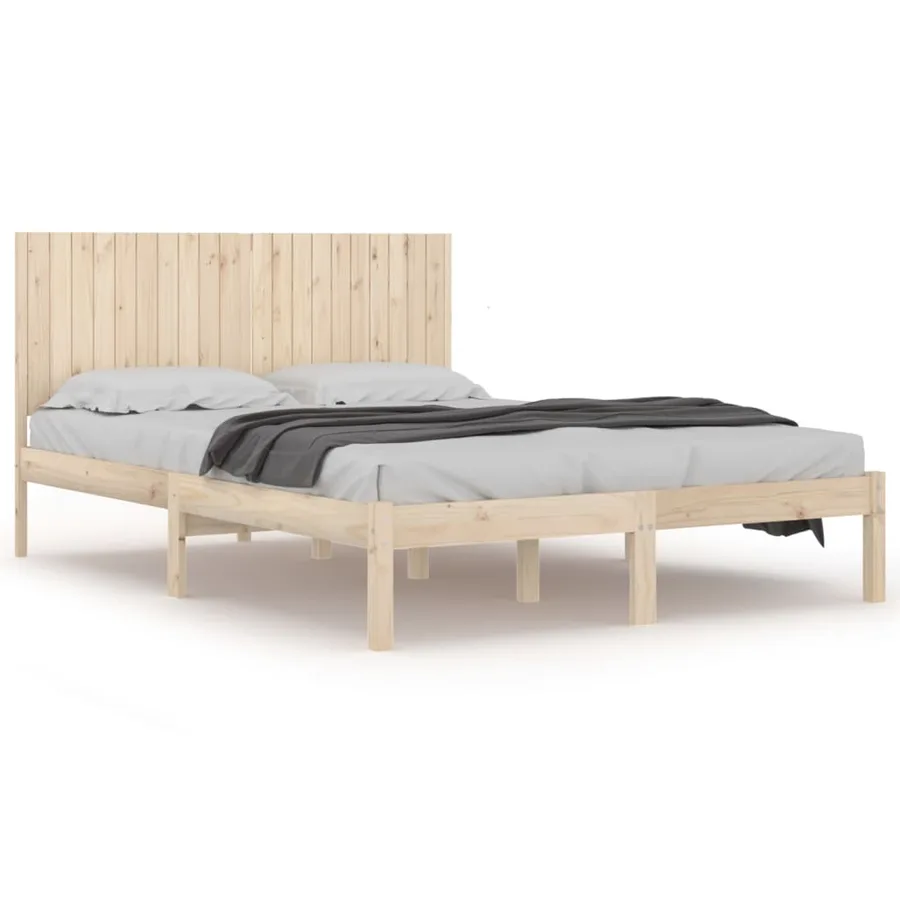 Cadre de lit sans matelas 200x200 cm bois massif de pin - 2