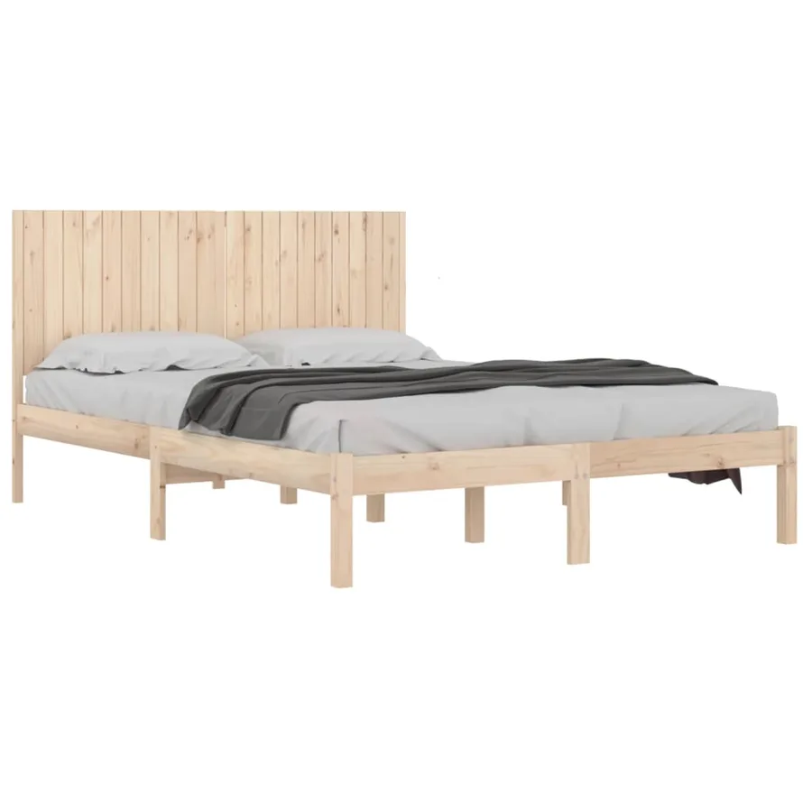 Cadre de lit sans matelas 200x200 cm bois massif de pin - 3