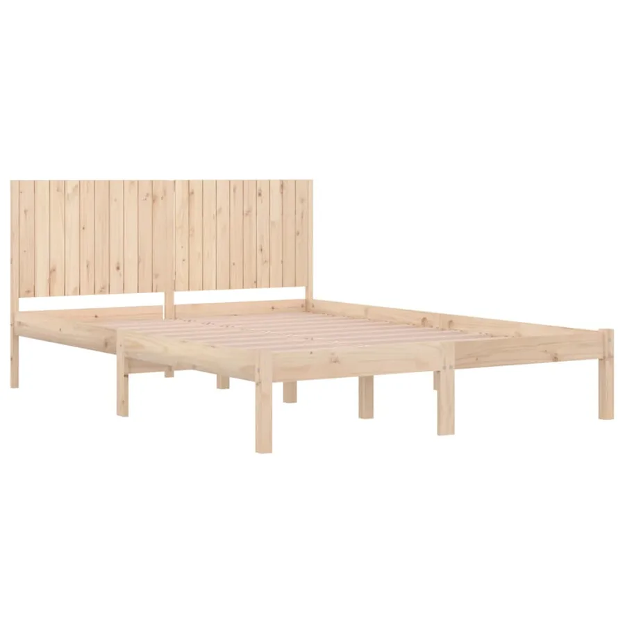 Cadre de lit sans matelas 200x200 cm bois massif de pin - 4