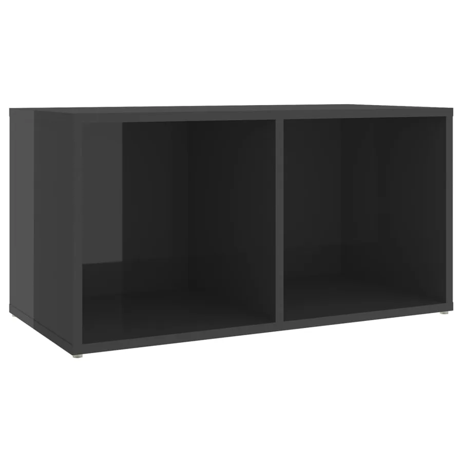 Meuble TV gris brillant 72x35x36,5 cm bois d’ingénierie - 2