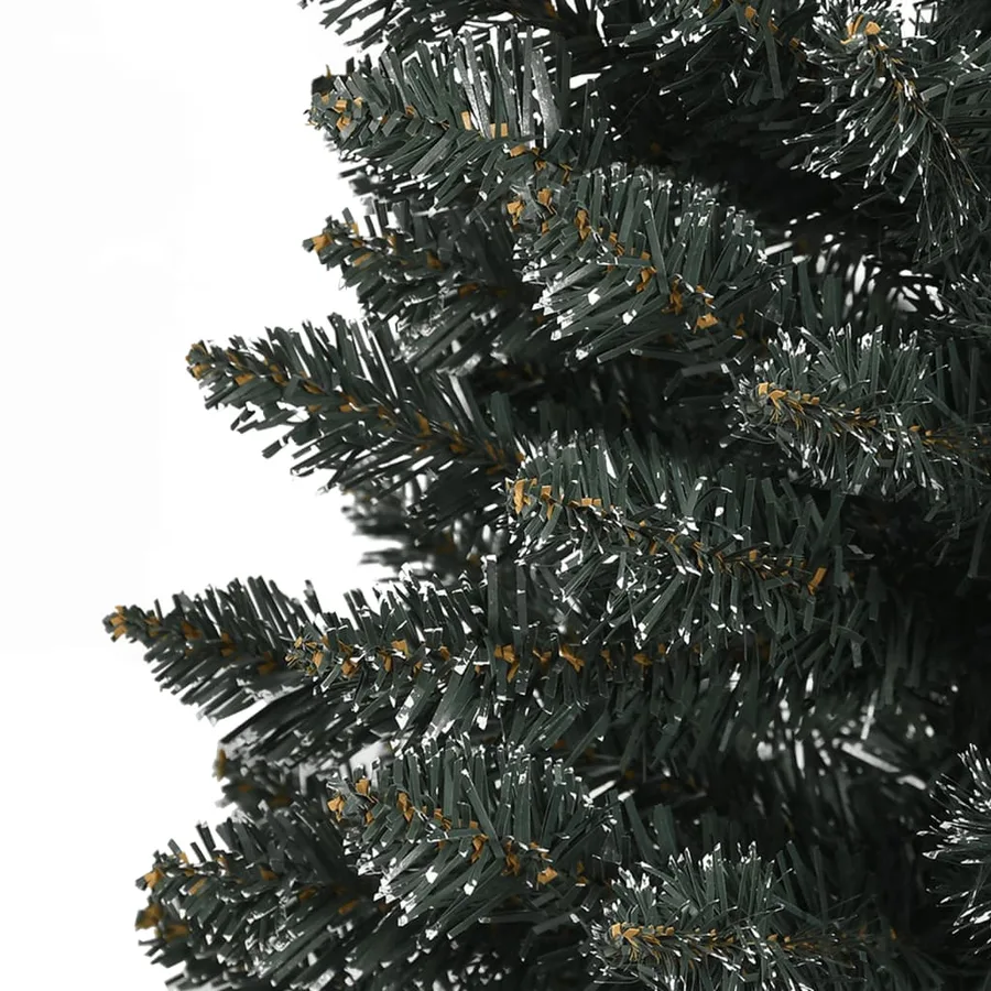 Sapin de Noël artificiel mince avec support Vert 120 cm PVC - 5
