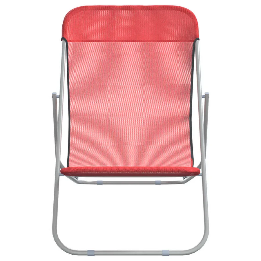 Chaises plage pliantes lot de 2 textilène acier enduit poudre - 4