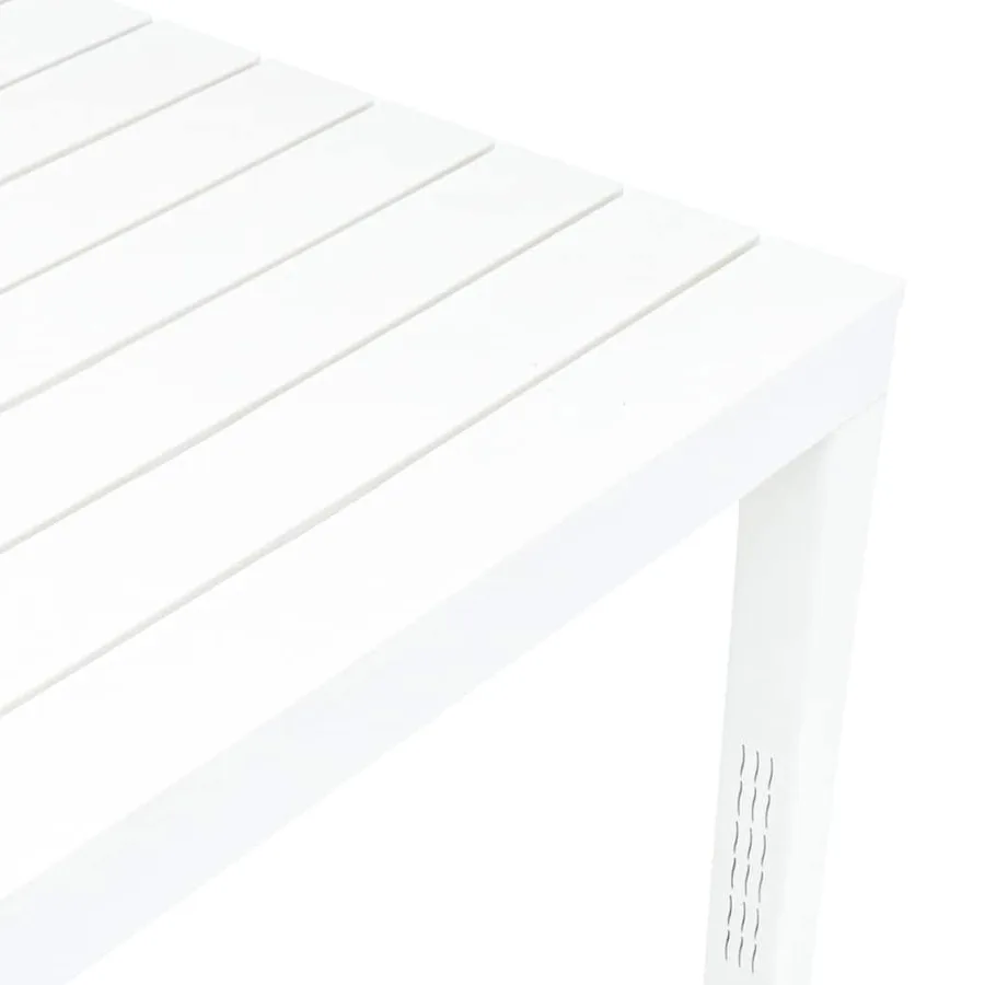 Table de jardin avec 2 bancs Plastique Blanc - 10