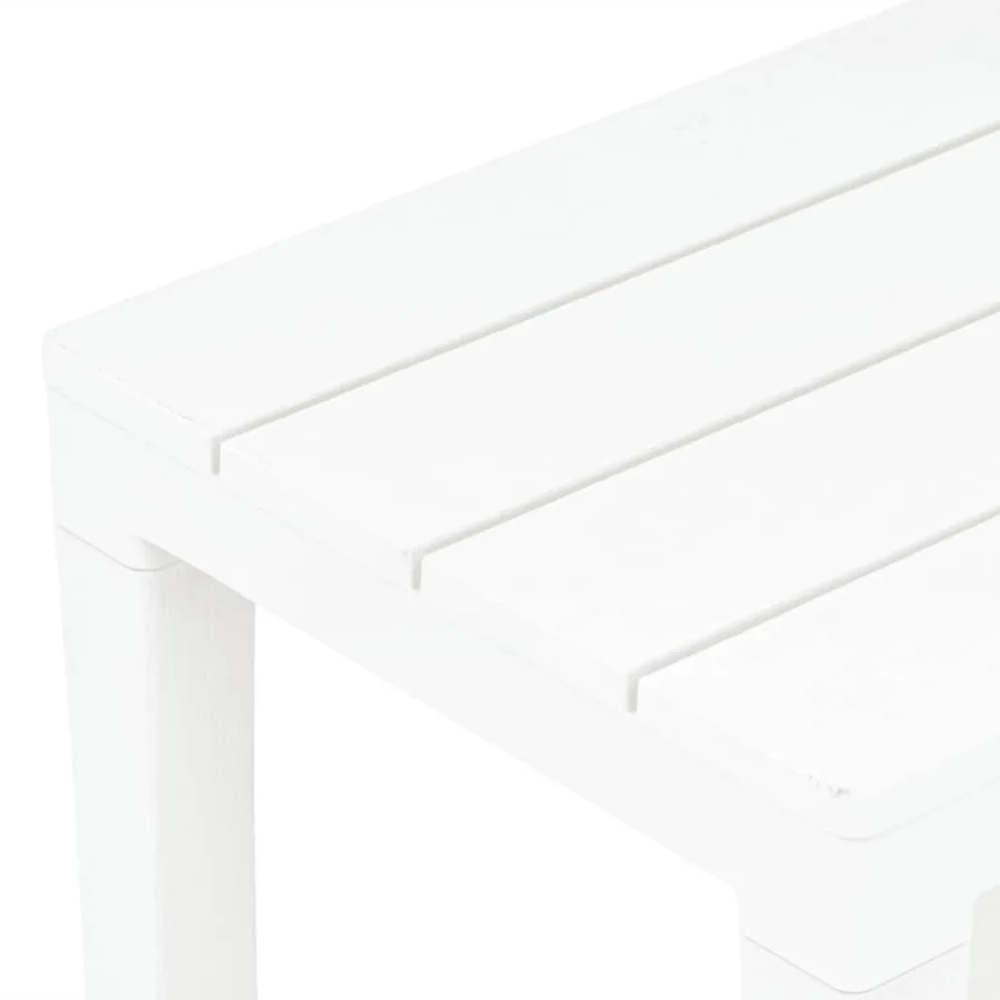 Table de jardin avec 2 bancs Plastique Blanc - 11