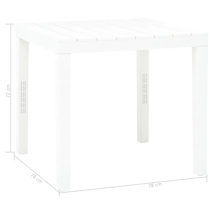 Table de jardin avec 2 bancs Plastique Blanc - 12