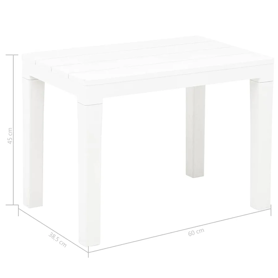 Table de jardin avec 2 bancs Plastique Blanc - 13