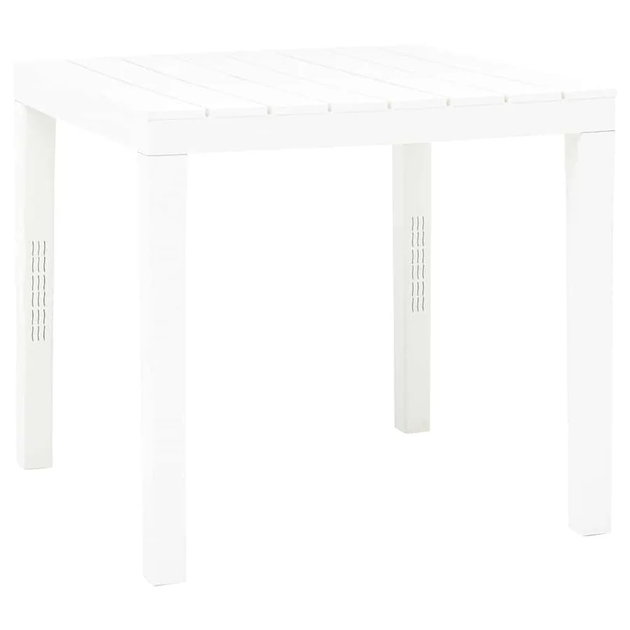 Table de jardin avec 2 bancs Plastique Blanc - 4