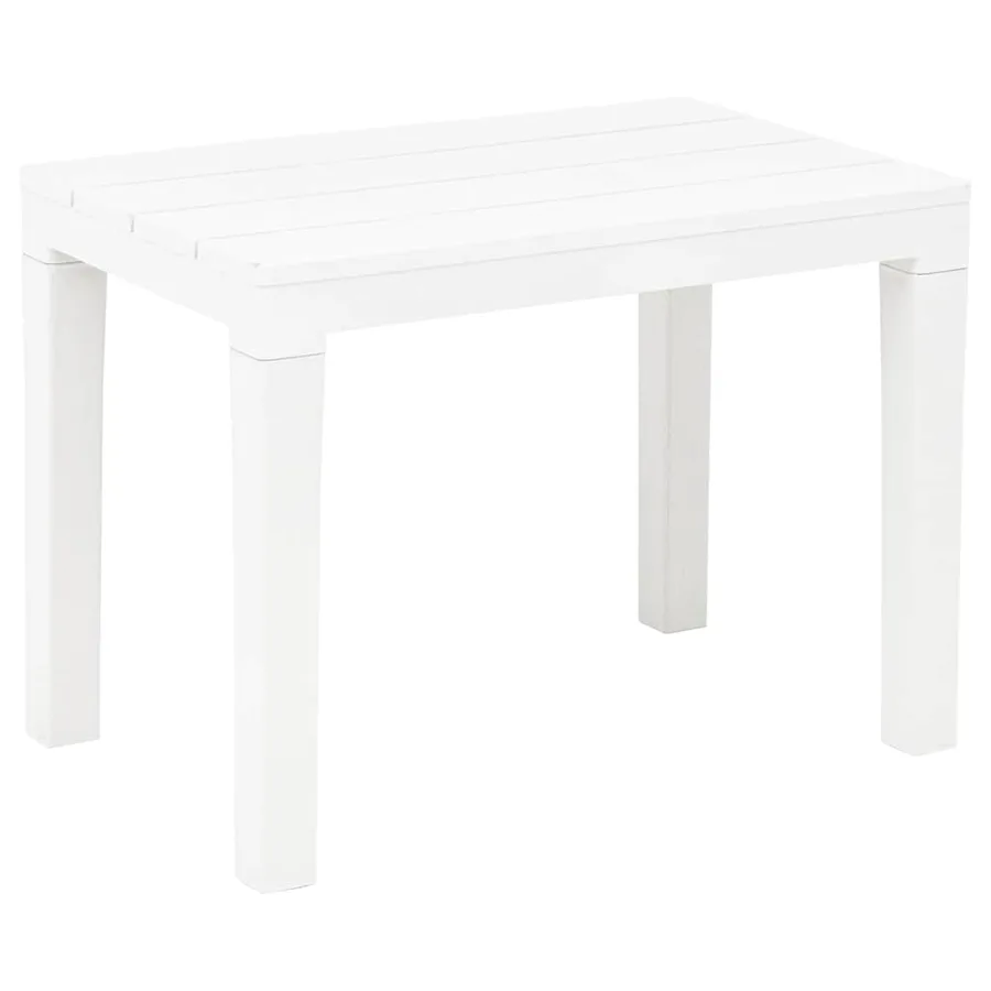 Table de jardin avec 2 bancs Plastique Blanc - 7