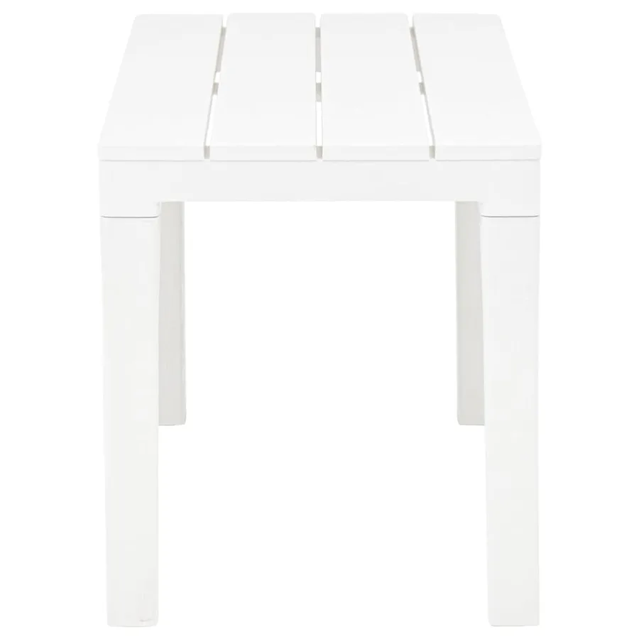 Table de jardin avec 2 bancs Plastique Blanc - 9