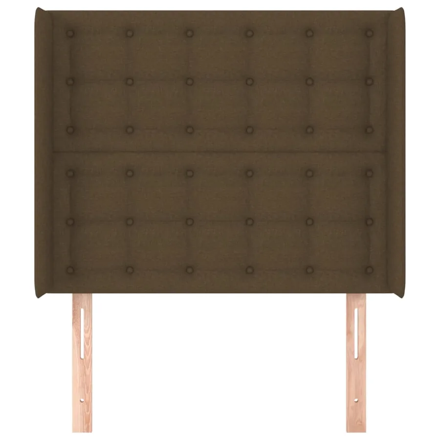 Tête de lit avec oreilles Marron foncé 83x16x118/128 cm Tissu - 3