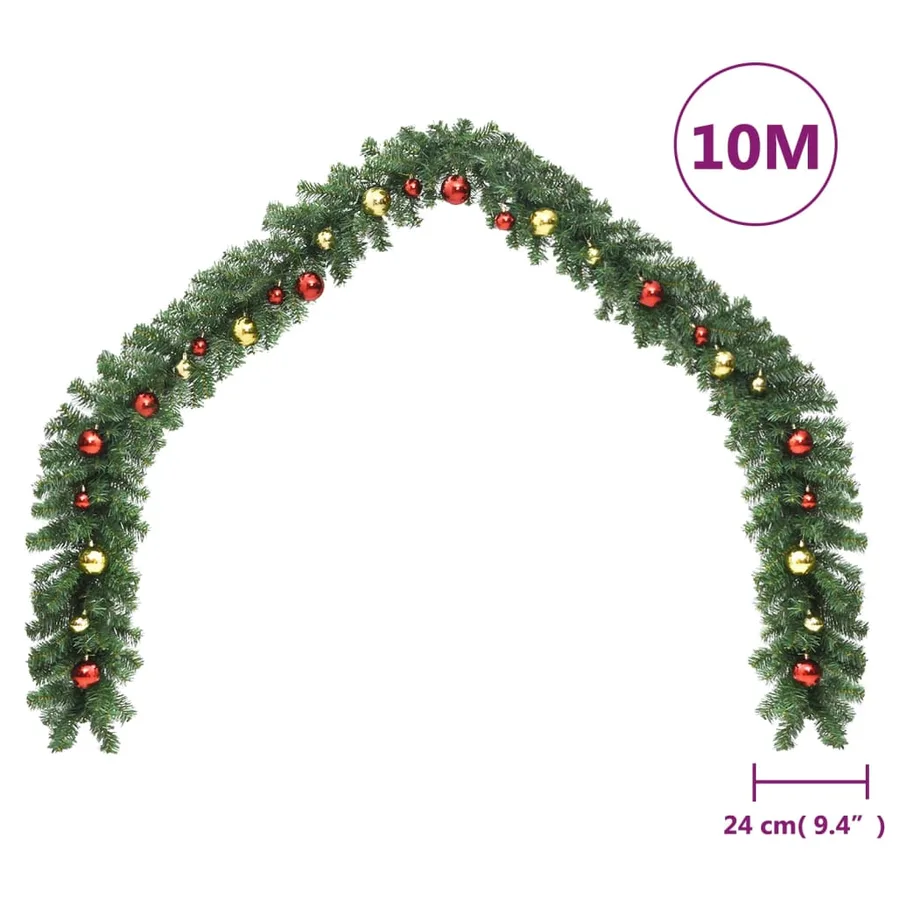 Guirlande de Noël décorée avec boules 10 m - 4