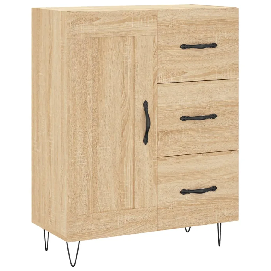 Buffet chêne sonoma 69,5x34x90 cm bois d'ingénierie - 2