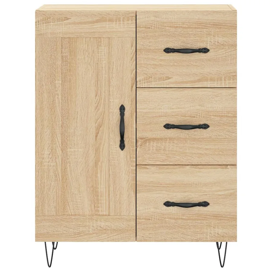 Buffet chêne sonoma 69,5x34x90 cm bois d'ingénierie - 5