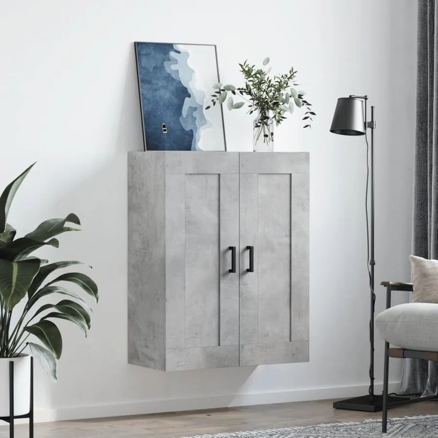 Armoire murale gris béton 69,5x34x90 cm bois d'ingénierie - 3