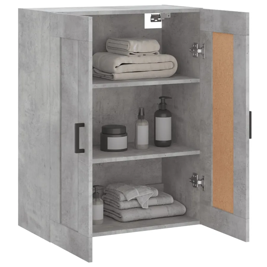 Armoire murale gris béton 69,5x34x90 cm bois d'ingénierie - 5