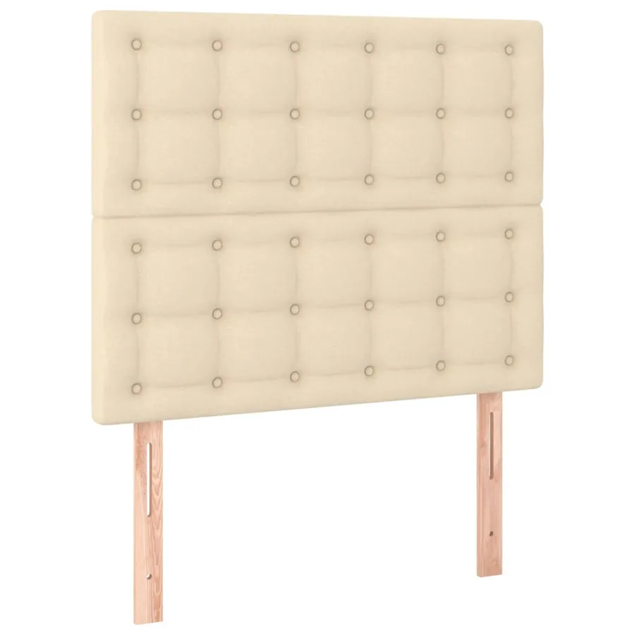 Sommier à lattes de lit avec matelas Crème 100x200 cm Tissu - 6