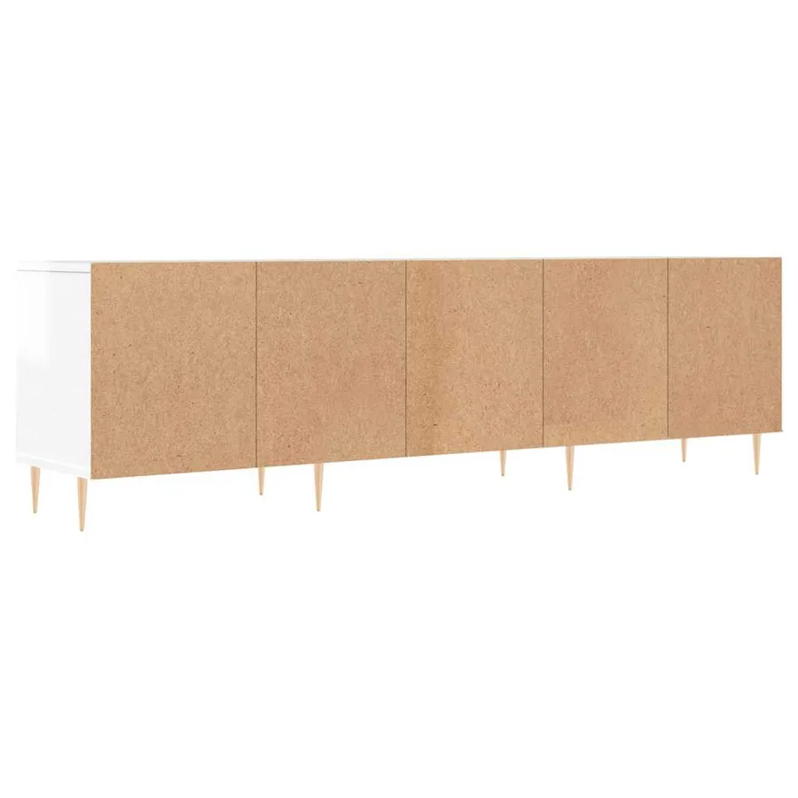 Meuble TV blanc brillant 150x30x44,5 cm bois d'ingénierie - 8