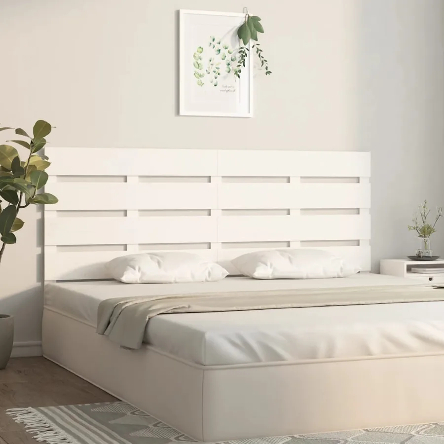 Tête de lit Blanc 200x3x80 cm Bois massif de pin - 3