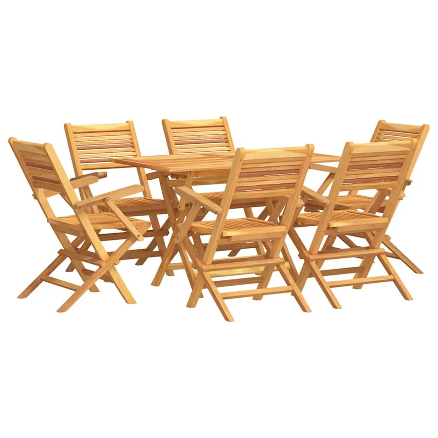 Ensemble à manger de jardin 7 pcs Bois de teck solide - 2