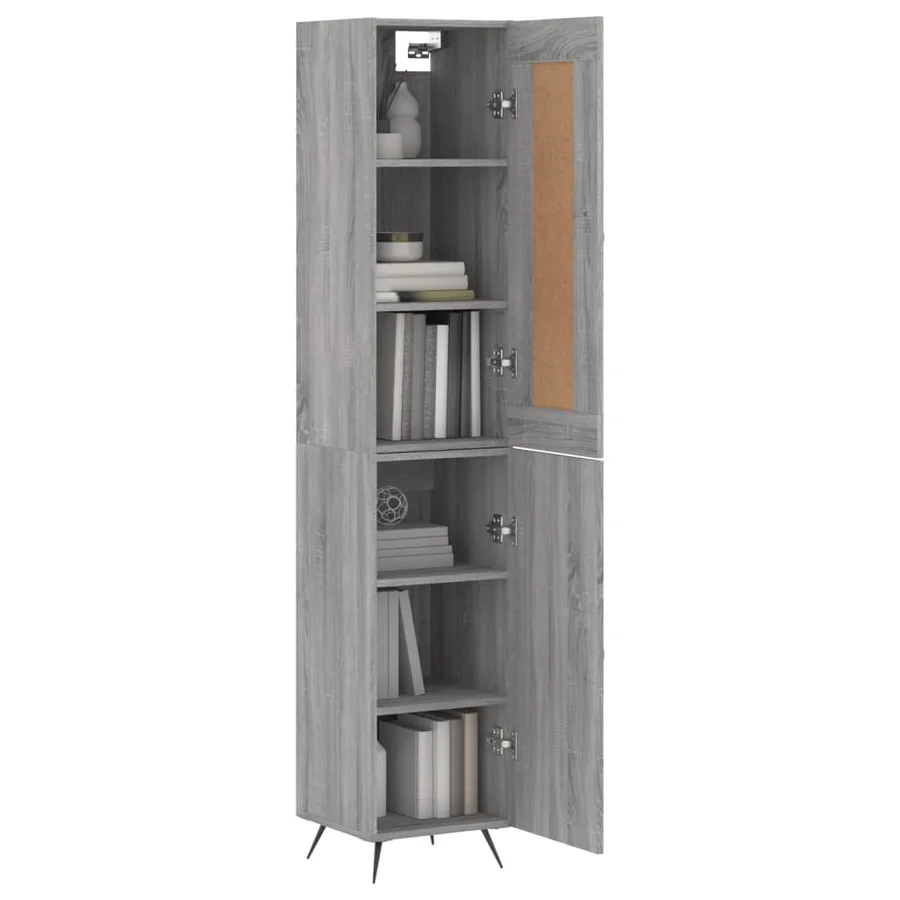 Buffet haut Sonoma gris 34,5x34x180 cm Bois d'ingénierie - 3