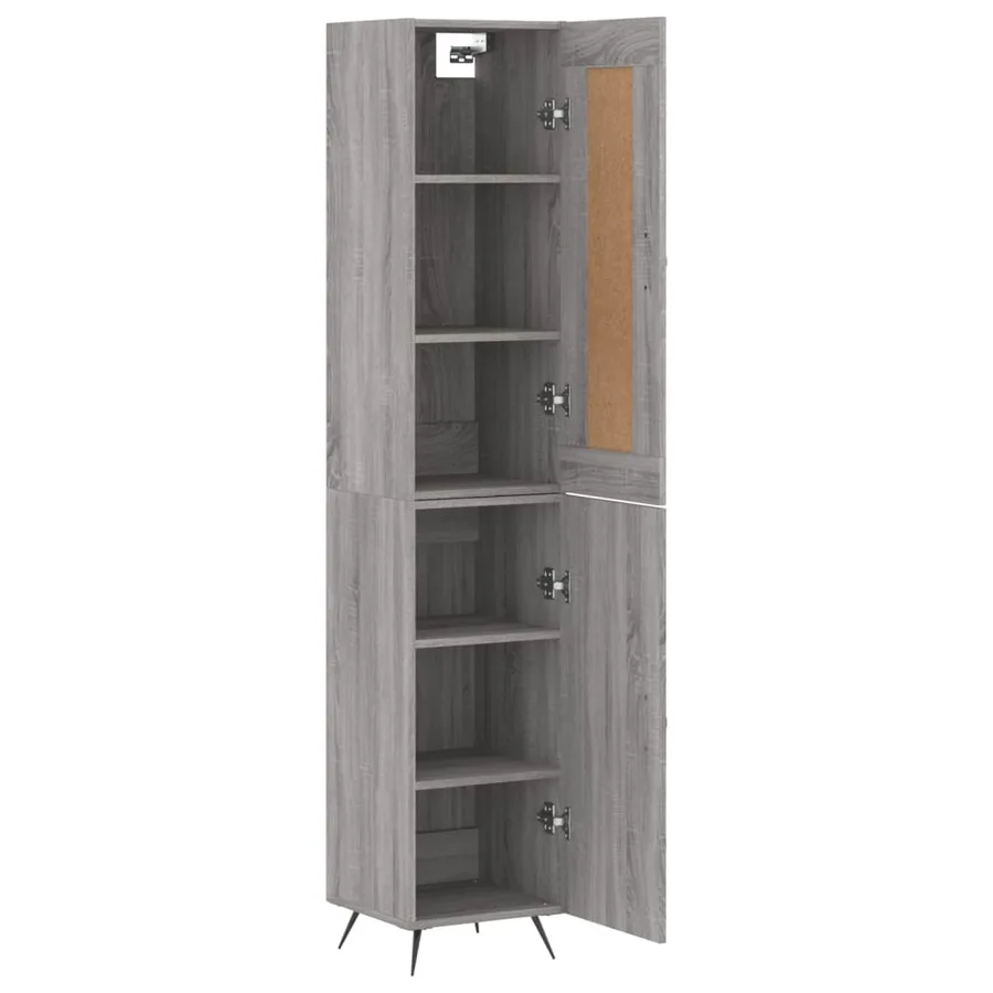 Buffet haut Sonoma gris 34,5x34x180 cm Bois d'ingénierie - 4