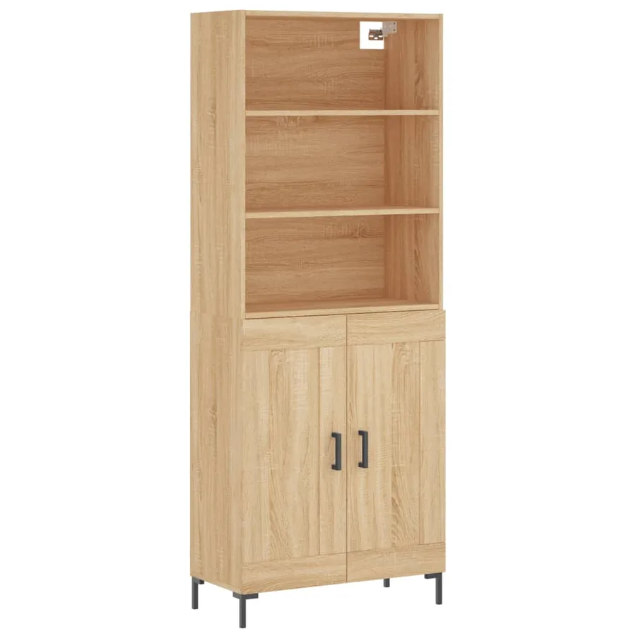 Buffet haut Chêne sonoma 69,5x34x180 cm Bois d'ingénierie - 2