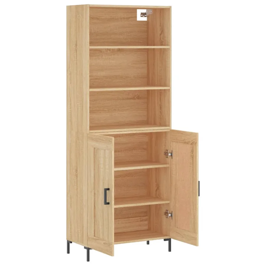 Buffet haut Chêne sonoma 69,5x34x180 cm Bois d'ingénierie - 4