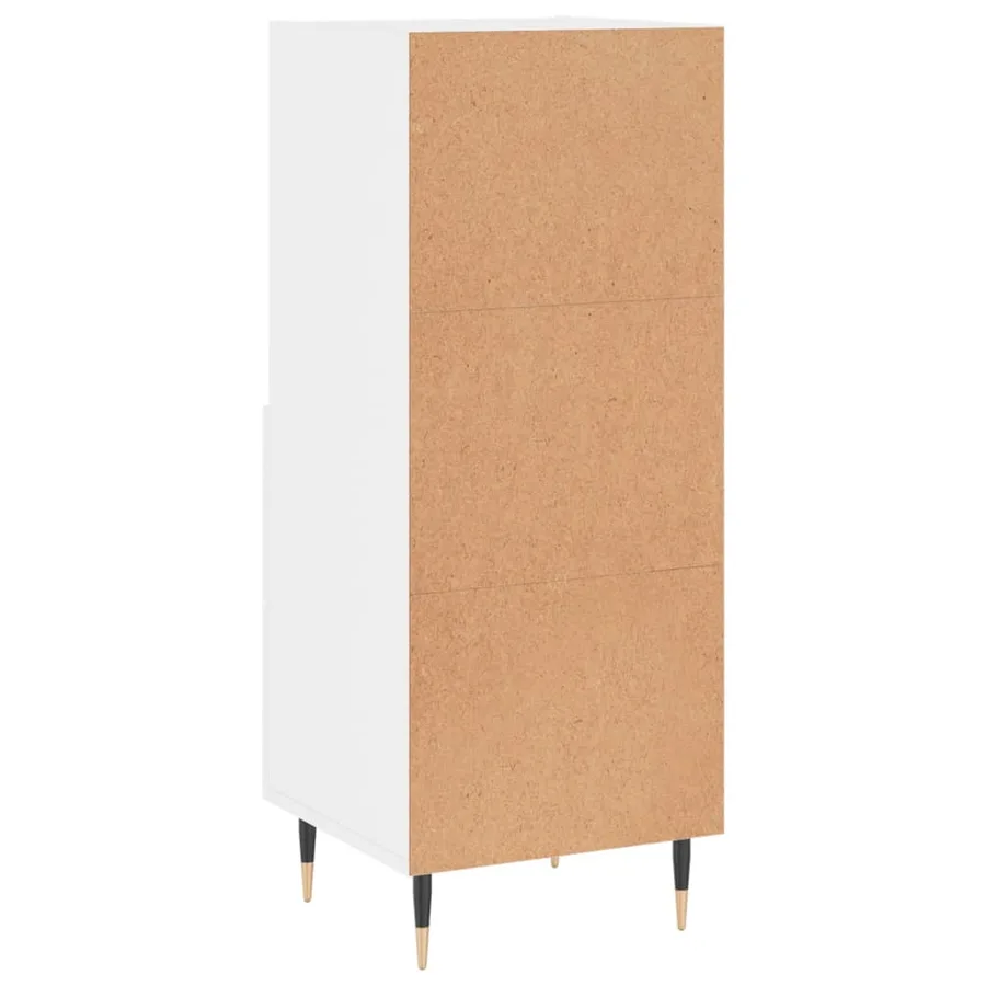 Buffet Blanc brillant 34,5x34x90 cm Bois d'ingénierie - 8