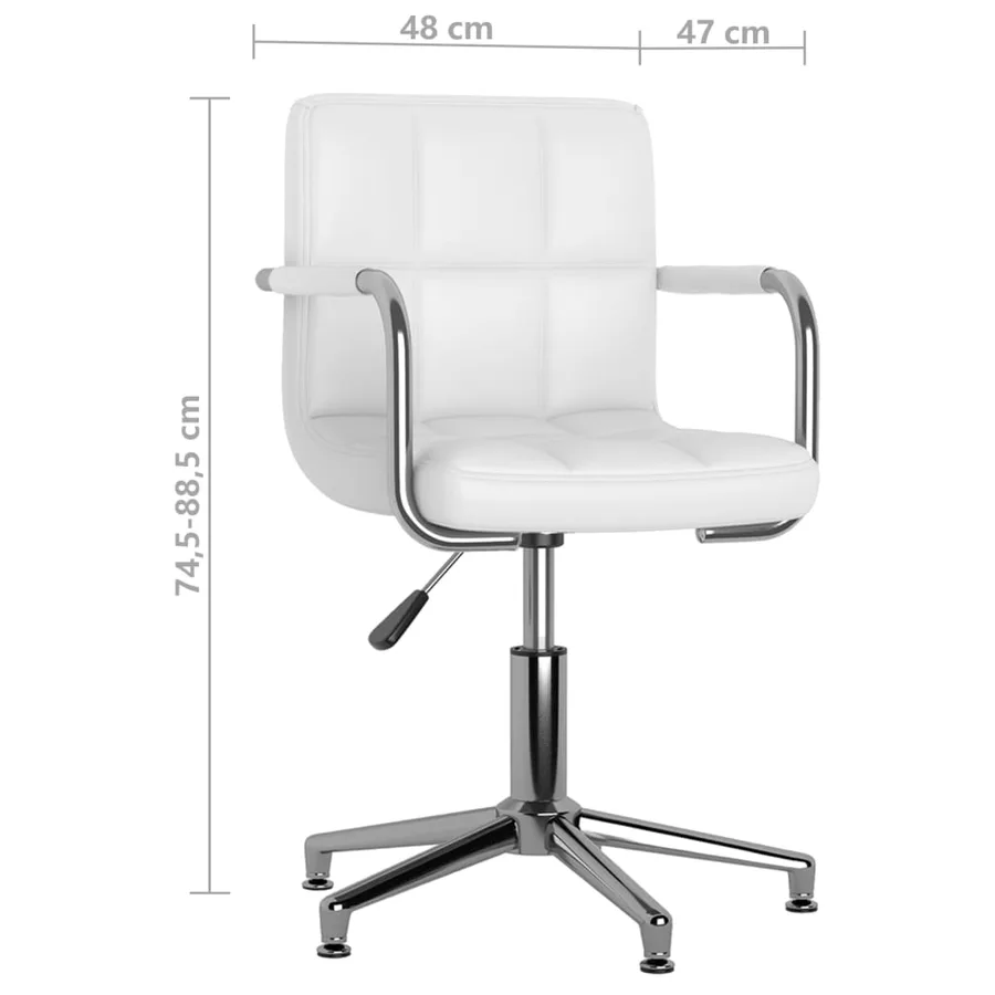Chaises pivotantes à manger lot de 2 blanc similicuir - 10