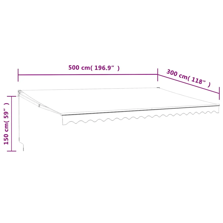 Auvent rétractable automatique anthracite 5x3 m - 8