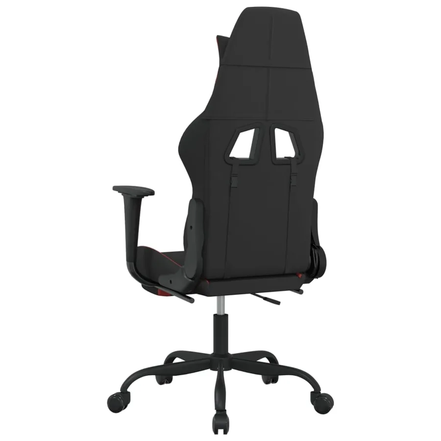 Chaise de jeu avec repose-pied Noir et rouge Tissu - 5