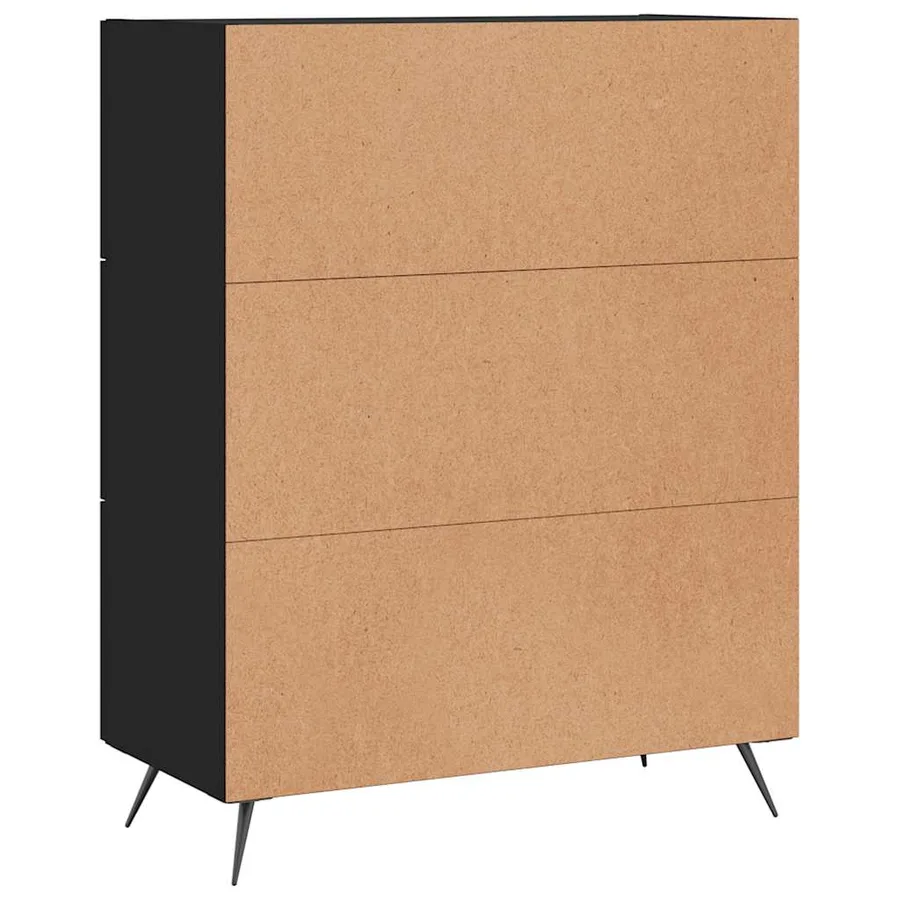 Buffet noir 69,5x34x90 cm bois d'ingénierie - 8