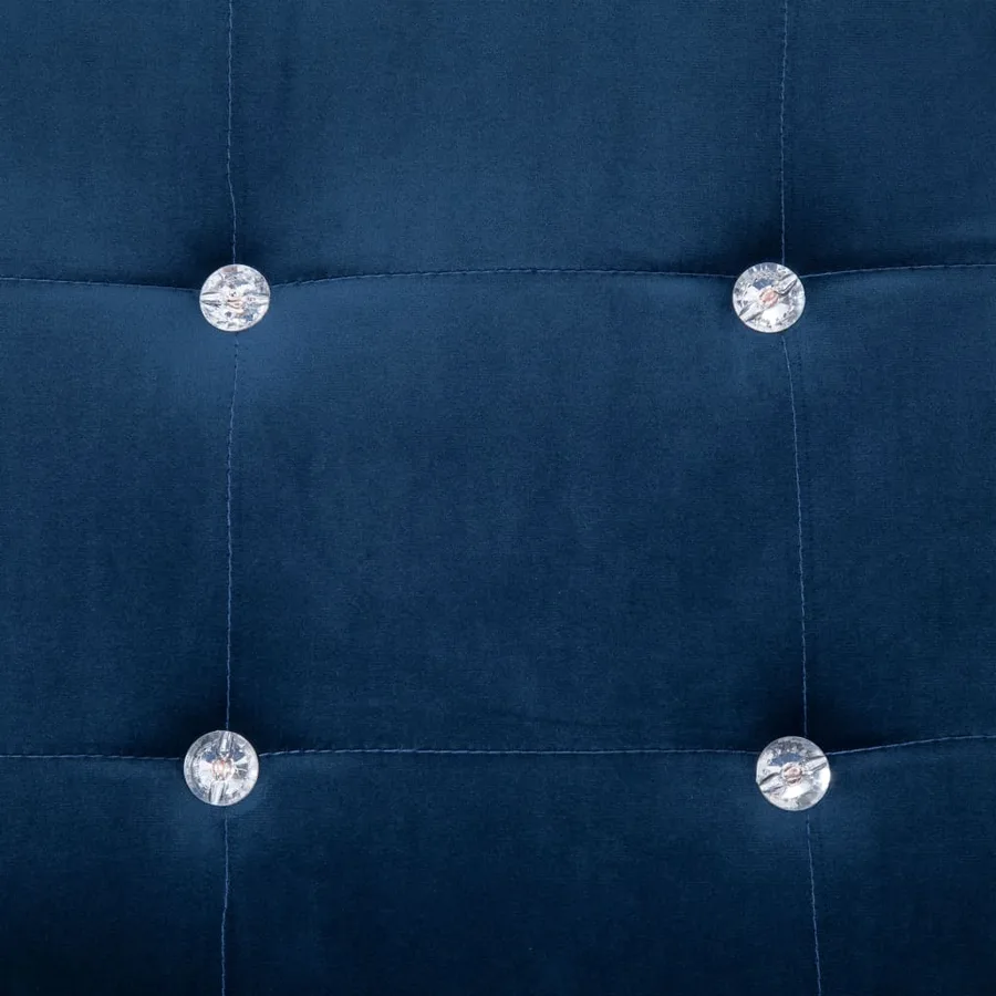 Canapé 2 places avec accoudoirs Bleu Chrome et velours - 7