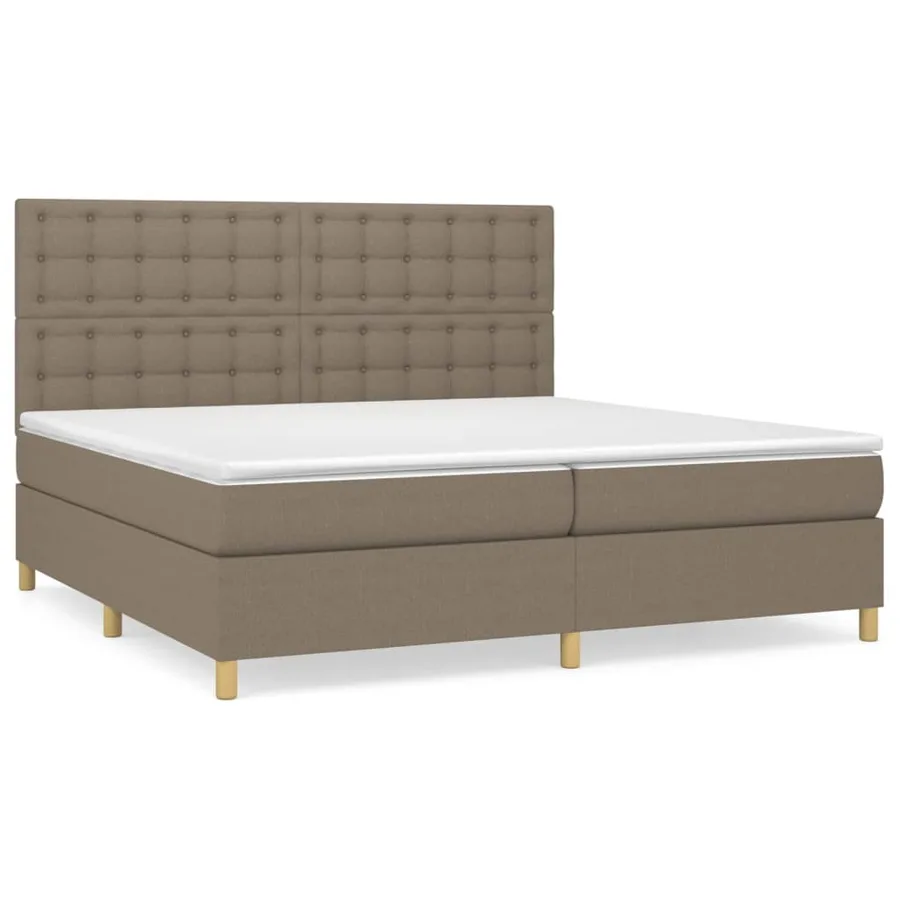 Sommier à lattes de lit avec matelas Taupe 200x200 cm Tissu - 2