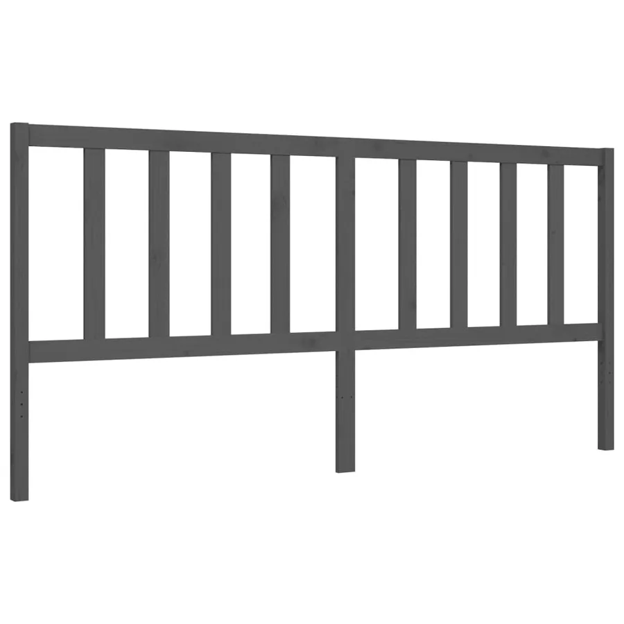 Cadre de lit sans matelas gris 200x200 cm bois massif de pin - 8