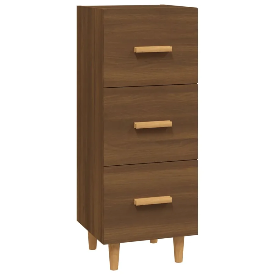 Buffet Chêne marron 34,5x34x90 cm Bois d'ingénierie - 2
