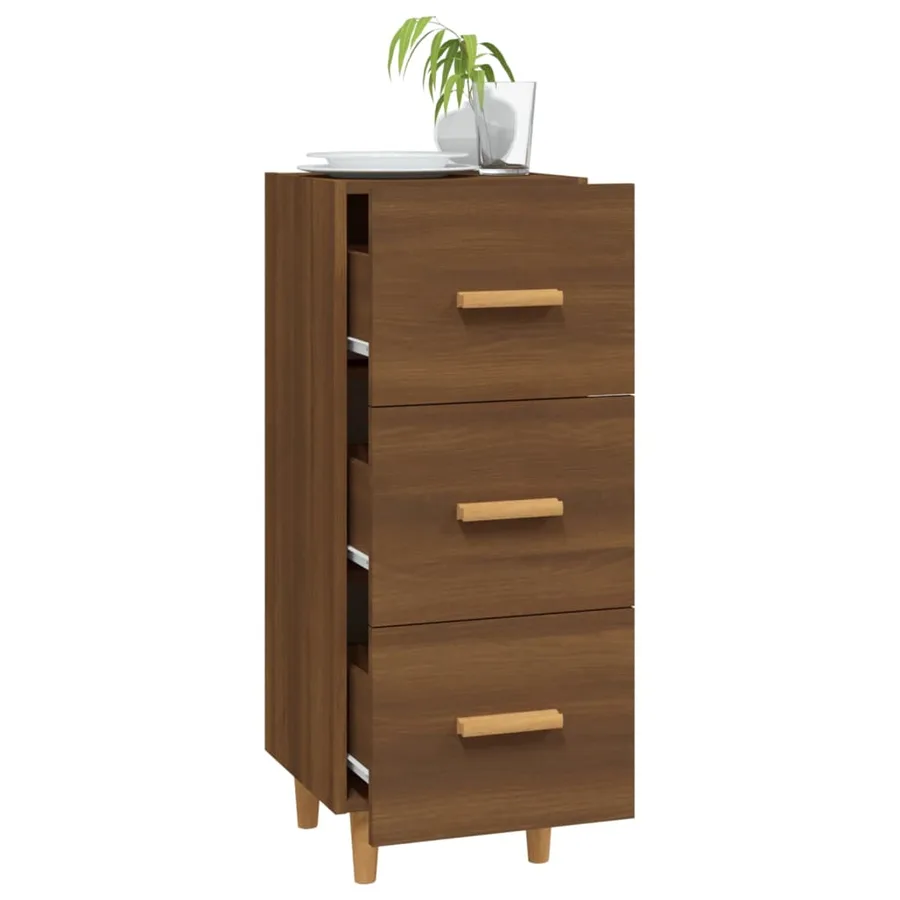Buffet Chêne marron 34,5x34x90 cm Bois d'ingénierie - 4