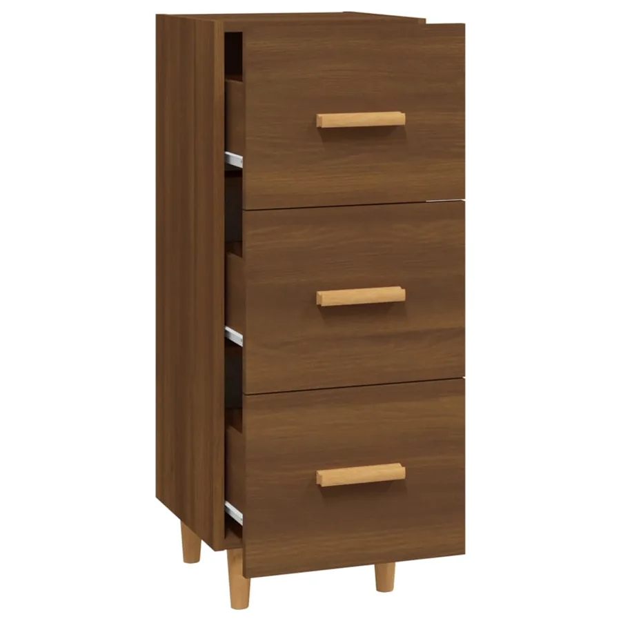 Buffet Chêne marron 34,5x34x90 cm Bois d'ingénierie - 6