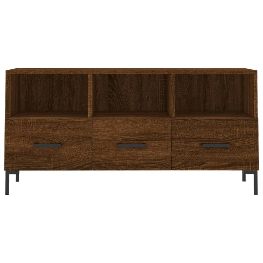 Meuble TV chêne marron 102x36x50 cm bois d'ingénierie - 5