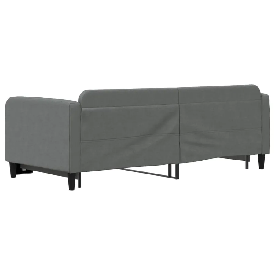 Lit de jour avec gigogne sans matelas gris foncé 90x190 cm - 5