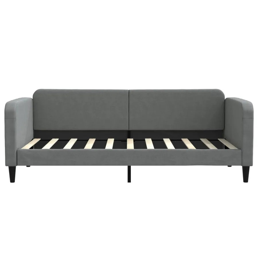 Lit de jour avec gigogne sans matelas gris foncé 90x190 cm - 7