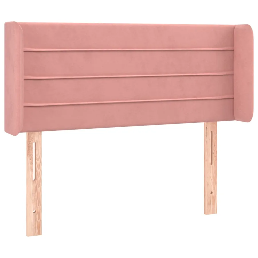 Tête de lit avec oreilles Rose 103x16x78/88 cm Velours - 2