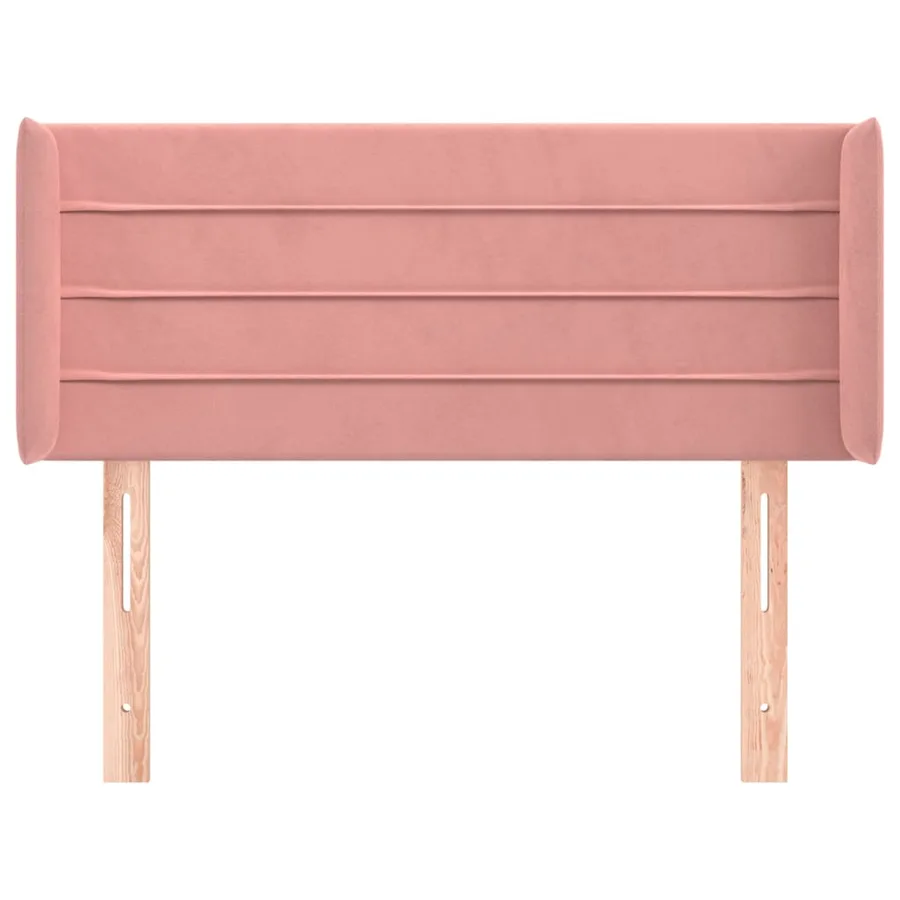 Tête de lit avec oreilles Rose 103x16x78/88 cm Velours - 3