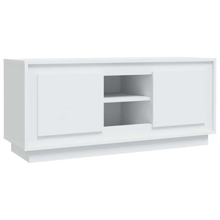 Meuble TV blanc 102x35x45 cm bois d'ingénierie - 2