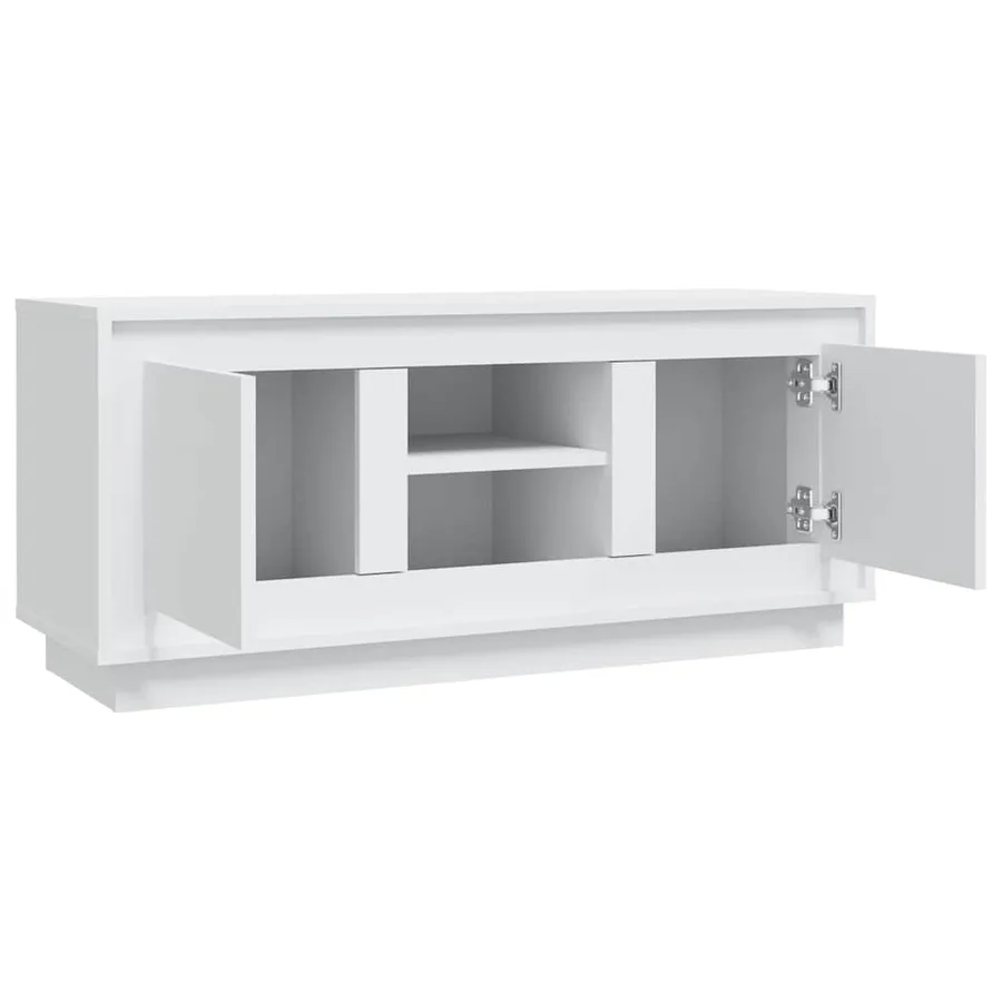 Meuble TV blanc 102x35x45 cm bois d'ingénierie - 7
