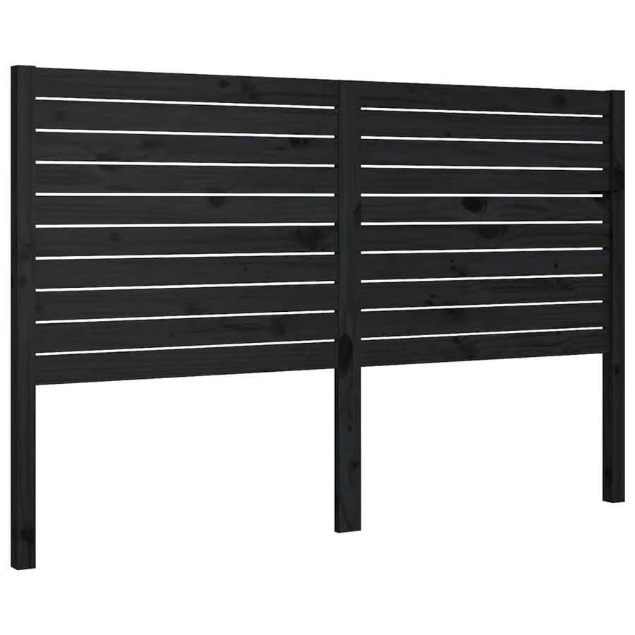 Tête de lit Noir 156x4x100 cm Bois massif de pin - 2
